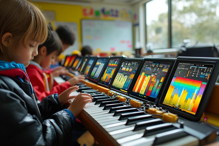 quotvibrant-classroom-with-students-using-music-appsquot_1324785-116465